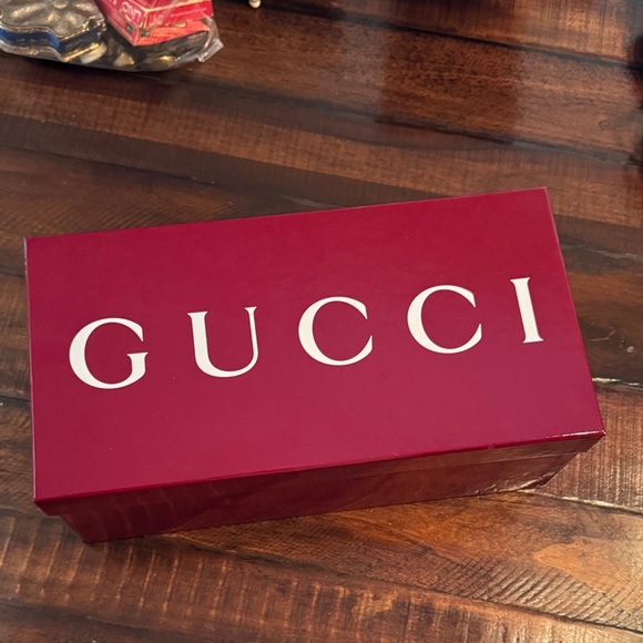 Gucci Other - Authentic Gucci Large Glossy Red Gift Box Packaging With Cards Luxury Storage